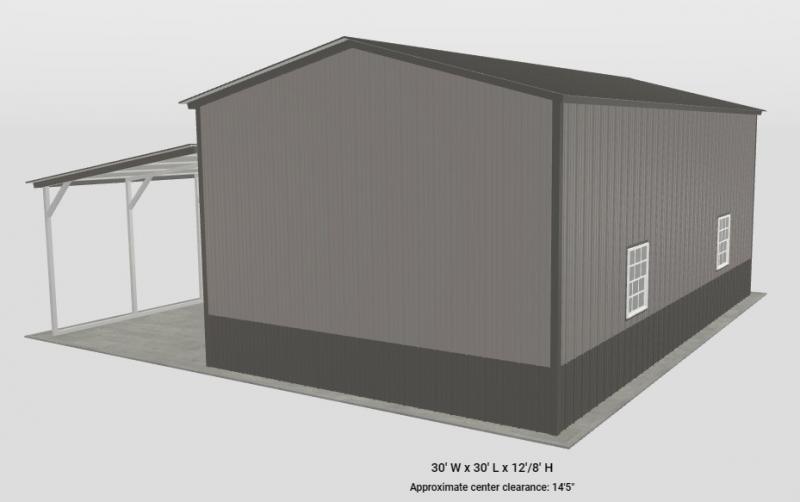18' x 30' x 12' Luxury Garage Workshop with Lean To