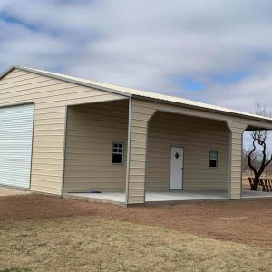 36' x 30' x 13'/10' RV or Boat Garage Workshop Equipment Barn with Patio or Covered Parking