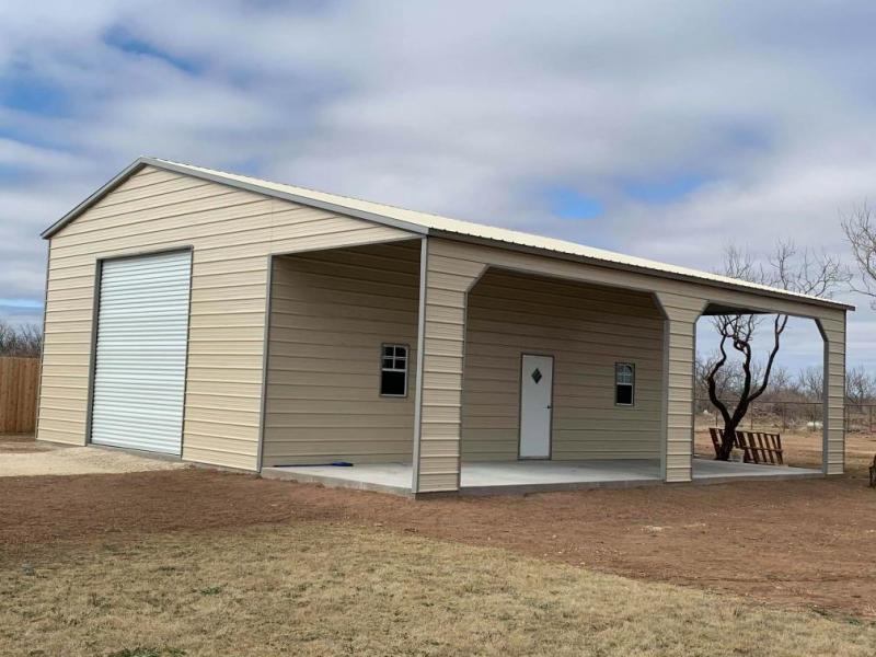 36' x 30' x 13'/10' RV or Boat Garage Workshop Equipment Barn with Patio or Covered Parking